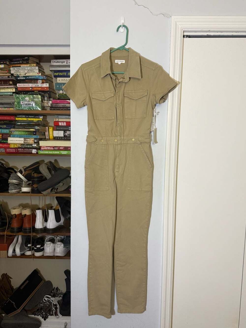Good American Fit For Success Jumpsuit Size 2 Postal Khaki NWT